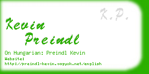 kevin preindl business card